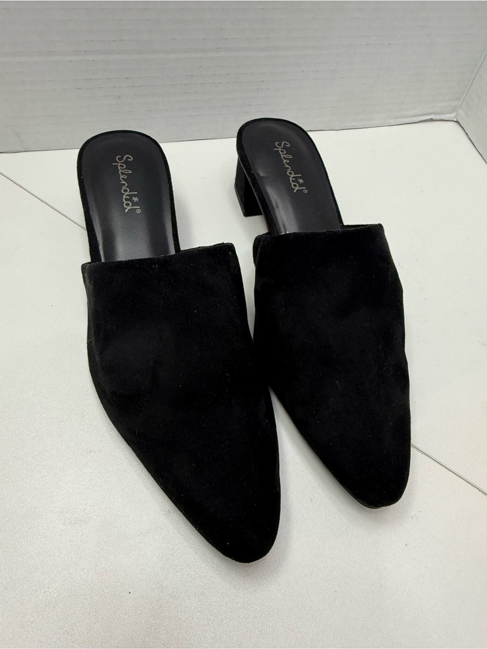 Splendid Black Suede Pointed Slip-On Mules - Picture 5 of 8